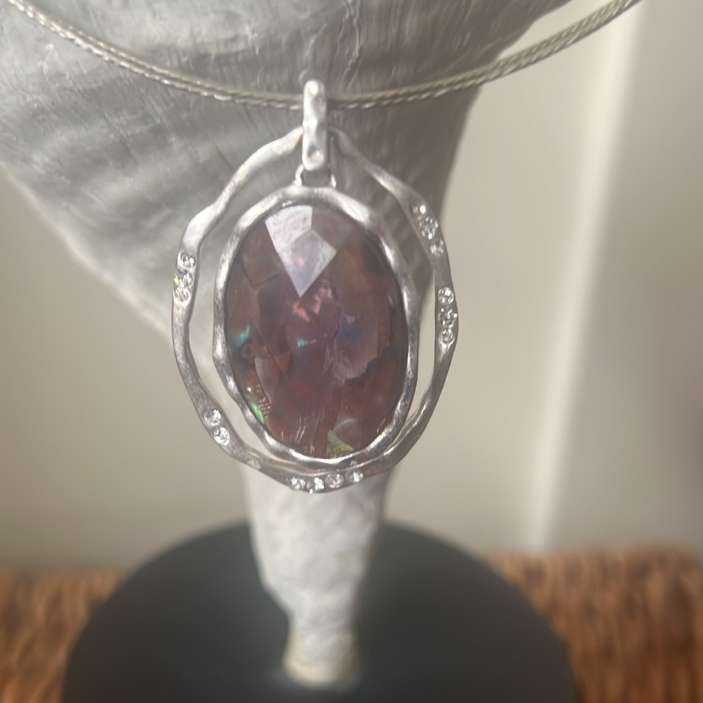 Jones New York Silver and Purple Gemstone Necklace